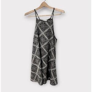 Audrey 3+1 Womens Summer Dress Spaghetti Strap Black and Pink Floral Size L